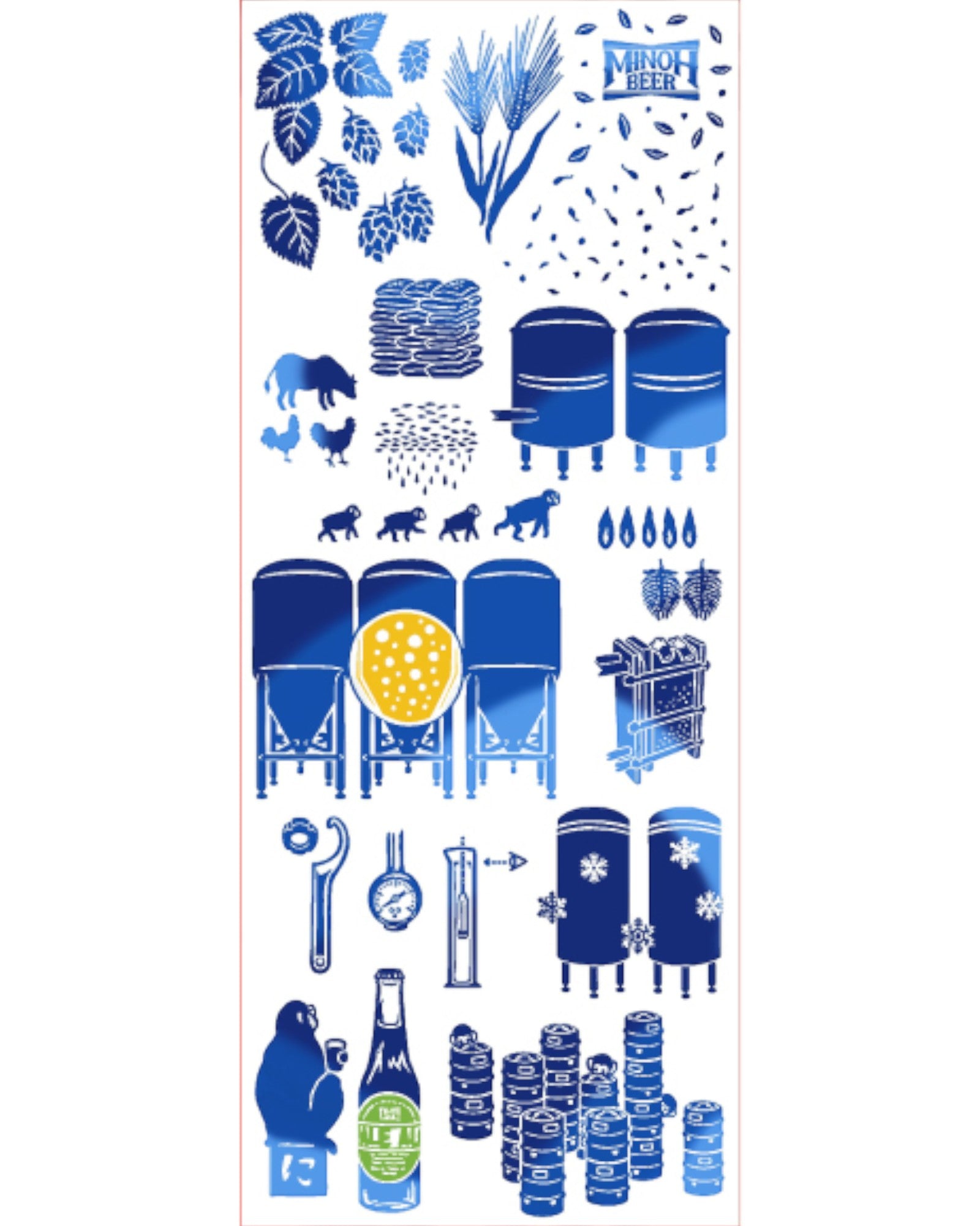 <にじゆら×箕面ビール> コラボ手ぬぐい MINOH BREWERY