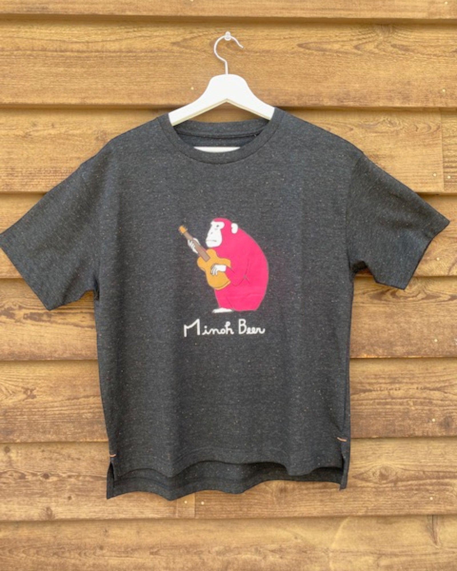 UpcycleおさるTシャツ(ブラックメランジ)