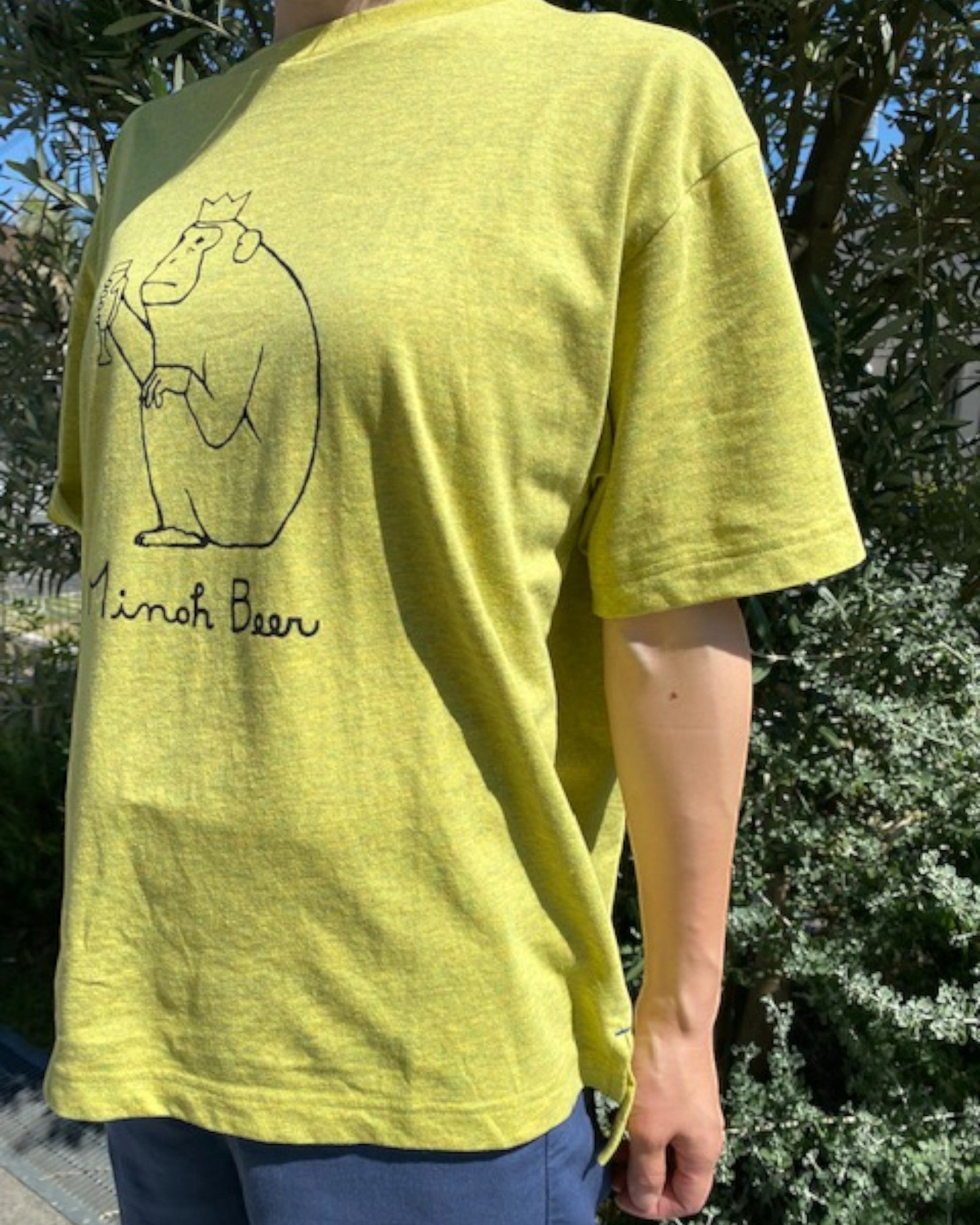 UpcycleおさるTシャツ(イエローメランジ)