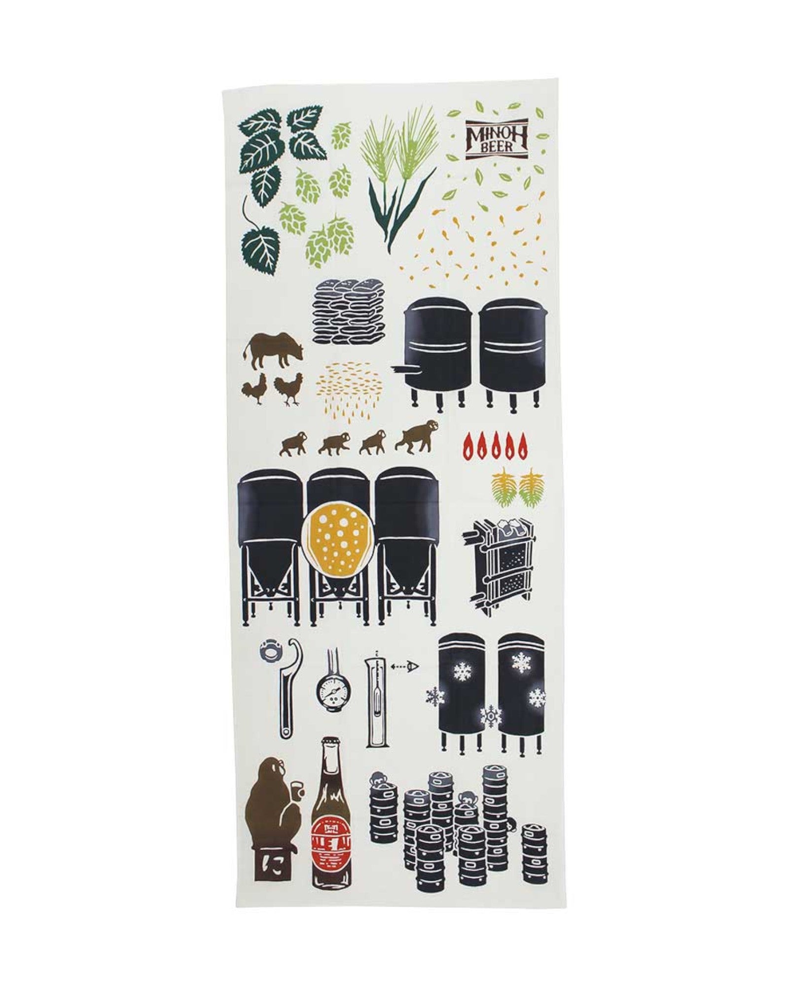 ＜にじゆら×箕面ビール＞ コラボ手ぬぐい MINOH BREWERY